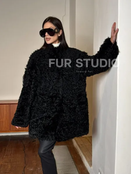 Двухсторонняя шуба - дублёнка из тиградо - фото 12