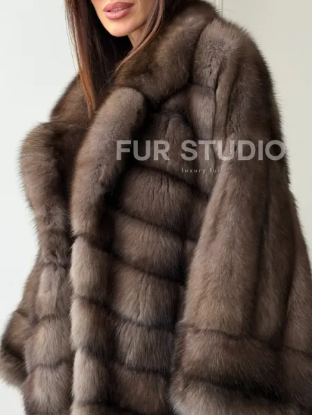 Шуба из баргузинского соболя - оверсайз - фото 1