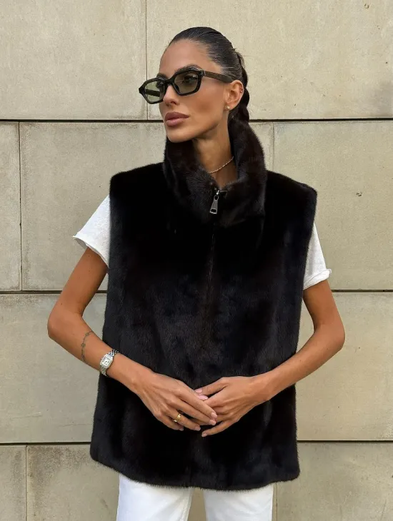 Норковая манишка женская - фото 7
