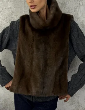 Манишка норковая - цвет соболь - фото 3