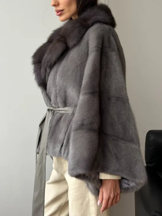 Короткий норковый полушубок - летучка - фото 3