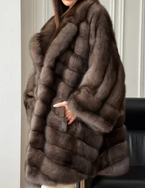 Шуба из баргузинского соболя - оверсайз - фото 4