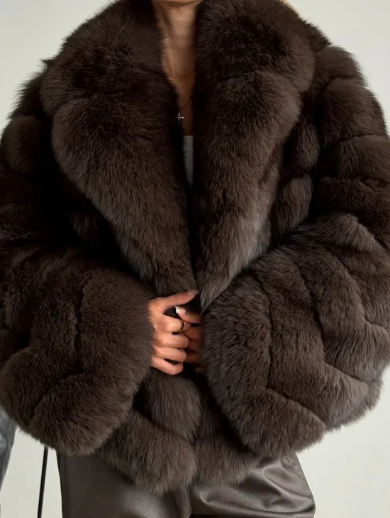 Шуба под соболь - рукава косички - фото 1