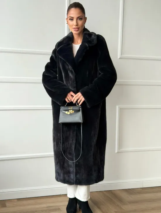 Норковая шуба с английским воротником - фото 3