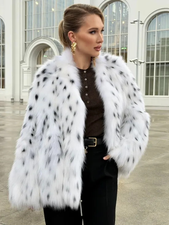 Шуба укороченная из арктической лисы под рысь - фото 8