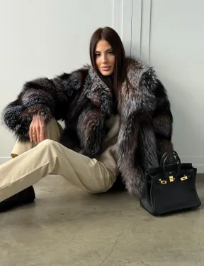 Шуба из меха блюфрост - воротник английский - фото 19