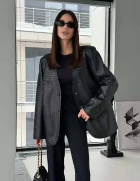 Женский пиджак из натуральной кожи - фото 11