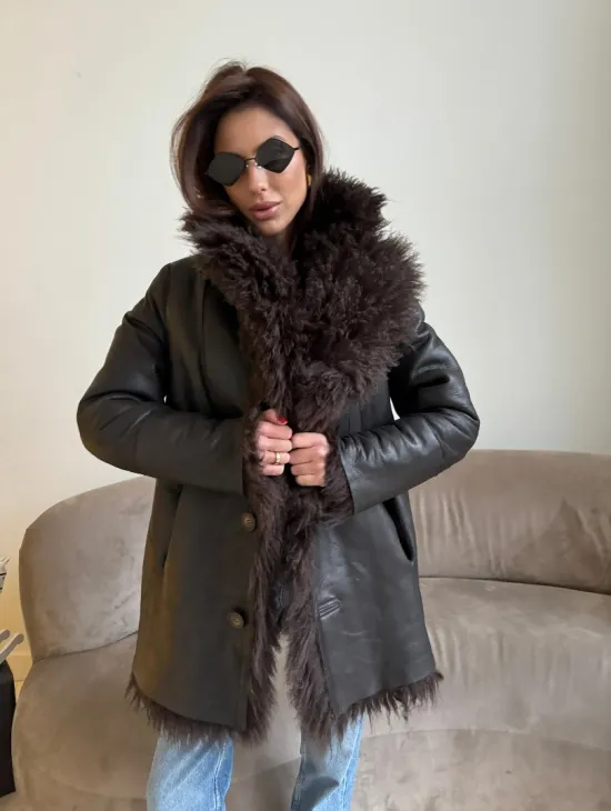 Шуба - дубленка из натуральной овчины (двусторонняя) - фото 4